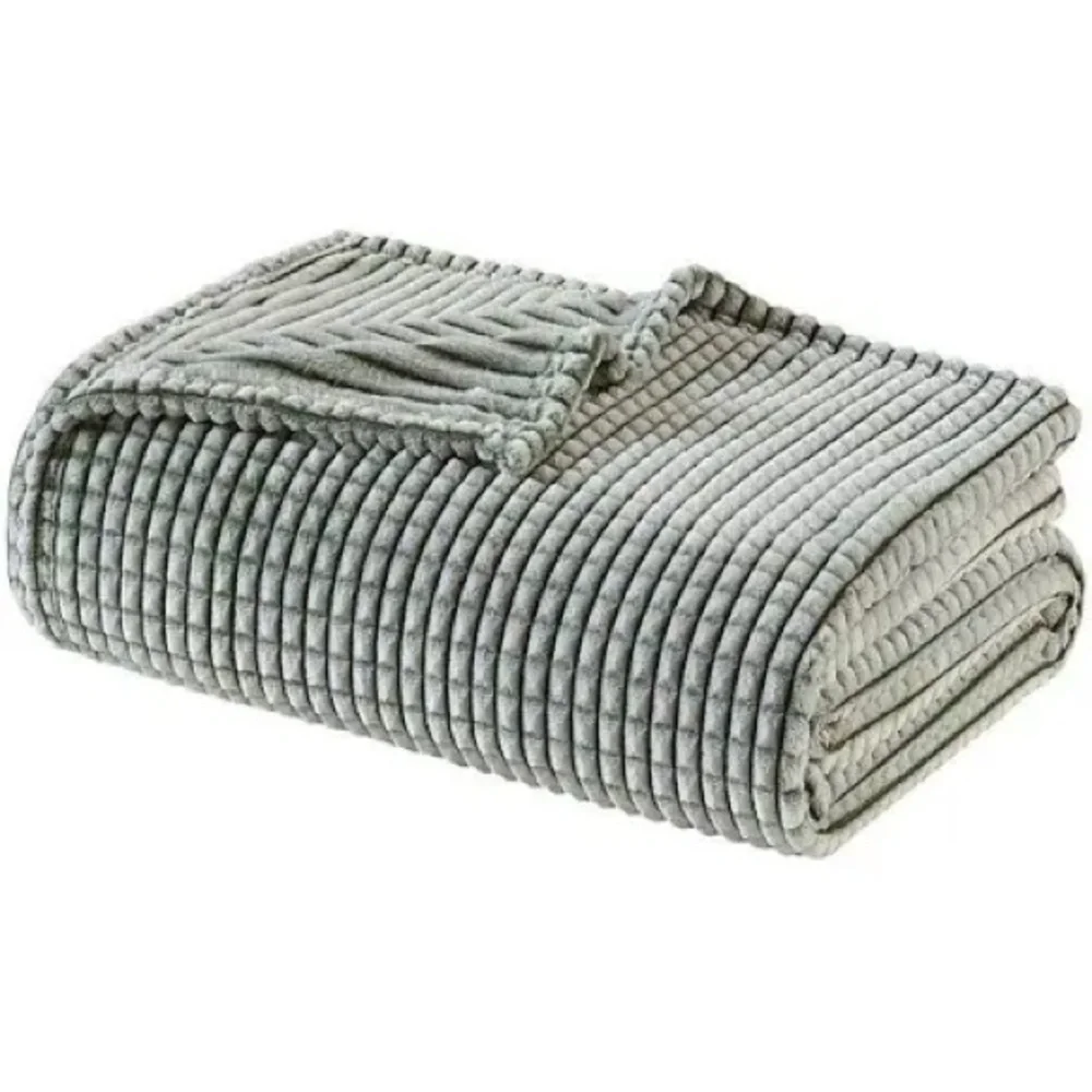 Madison Park Carved Plush Blanket, Full/Queen, Green